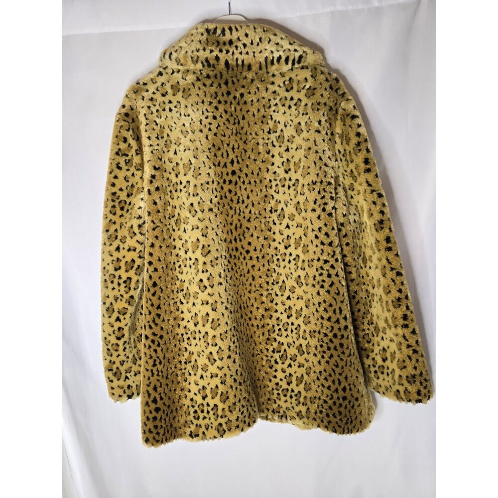 Unreal Fur Wild Cat Leopard Print Jacket Coat Women's Size 16-Vintage- Y2K - Picture 2 of 16